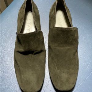 1 State Moss Green Suede Loafers